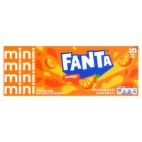 Fanta Mini Orange Soda, 7.5 fl oz, 10 count