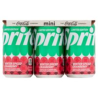 Sprite Winter Spiced Cranberry Mini Soda Limited Edition, 7.5 fl oz, 6 count, 45 Fluid ounce