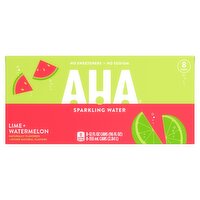 Aha Lime Watermelon Cans, 12 fl oz, 8 Pack