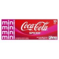 Coca-Cola Mini Raspberry Spiced Coke, 7.5 fl oz, 10 count, 75 Fluid ounce