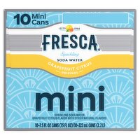 Fresca Mini Grapefruit Citrus Original Sparkling Soda Water, 7.5 fl oz, 10 count