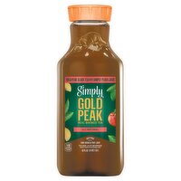 Simply Gold Peak Black Tea with Peach Juice Beverage Real Brewed Tea, 52 fl oz