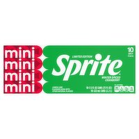 Sprite Winter Spiced Cranberry Mini Lemon-Lime Flavored Soda Limited Edition, 7.5 fl oz, 10 count