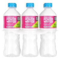 Powerade Power Water Zero Sugar Strawberry Kiwi Electrolyte Water Beverage, 16.9 fl oz, 6 count