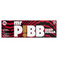 Mr Pibb Kickin' Cherry Zero Sugar Soda, 12 fl oz, 12 count, 144 Fluid ounce