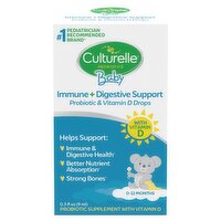 Culturelle Baby Immune + Digestive Support Probiotic & Vitamin D Drops, 0-12 Months, 0.3 fl oz