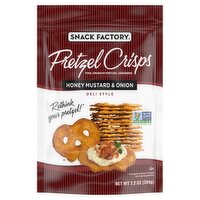 Snack Factory Pretzel Crisps Honey Mustard & Onion Deli Style Pretzel Crackers, 7.2 oz