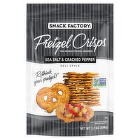 Snack Factory Pretzel Crisps Sea Salt & Cracked Pepper Deli Style Pretzel Crackers, 7.2 oz