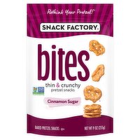 Snack Factory Bites Cinnamon Sugar Baked Pretzel Snacks, 9 oz