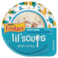 Purina Friskies Lil' Soups with Tuna in a Velvety Chicken Broth Cat Food, 1.2 oz