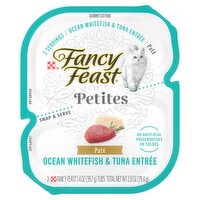 Purina Fancy Feast Petites Ocean Whitefish & Tuna Entrée Paté Gourmet Cat Food, 1.4 oz, 2 count