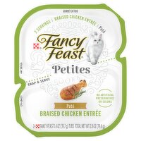 Purina Fancy Feast Petites Braised Chicken Entrée Paté Gourmet Cat Food, 1.4 oz, 2 count