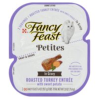 Purina Fancy Feast Petites Roasted Turkey Entrée in Gravy Gourmet Cat Food, 1.4 oz, 2 count