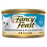 Purina Fancy Feast Grilled Ocean Whitefish & Tuna Feast in Gravy Gourmet Cat Food, 3 oz