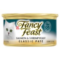 Purina Fancy Feast Salmon & Shrimp Feast Classic Paté Gourmet Cat Food, 3 oz