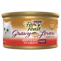 Purina Fancy Feast Beef Feast in Gravy Paté Gourmet Cat Food, 3 oz, 3 Ounce