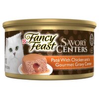 Fancy Feast Savory Centers Paté with Chicken and a Gourmet Gravy Center Gourmet Cat Food, 3 oz