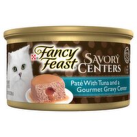 Fancy Feast Savory Centers Paté with Tuna and a Gourmet Gravy Center Cat Food, 3 oz