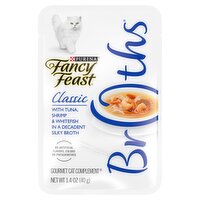 Purina Fancy Feast Broths Classic Gourmet Cat Complement, 1.4 oz, 1.4 Ounce