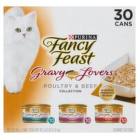 Purina Fancy Feast Gravy Lovers Poultry & Beef Collection Gourmet Cat Food, 3 oz, 30 Count