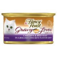 Fancy Feast Gravy Lovers Chicken & Beef Feast in Grilled Chicken Flavor Gravy Gourmet Cat Food, 3 oz, 3 Ounce