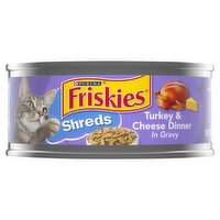 Purina Friskies Shreds Turkey & Cheese Dinner in Gravy Cat Food, 5.5 oz