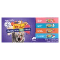 Purina Friskies Seafood and Chicken Pate Favorites Cat Food, 5.5 oz, 48 count