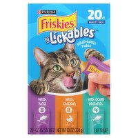 Purina Friskies Lil' Lickables Handfeedable Purée Cat Treat Variety Pack, 0.5 oz, 20 Count