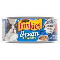 Purina Friskies Ocean Favorites Meaty Bits with Tuna, Crab & Brown Rice in Sauce Cat Food, 5.5 oz