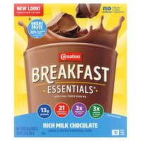 Carnation Breakfast Essentials Rich Milk Chocolate Nutritional Powder Drink Mix, 1.26 oz, 10 count