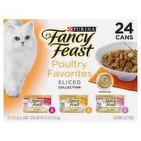 Purina Fancy Feast Sliced Collection Poultry Favorites Gourmet Cat Food, 3 oz, 24 count