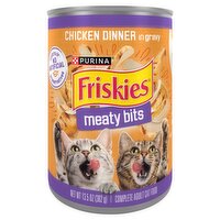Purina Friskies Chicken Dinner in Gravy Meaty Bits Complete Adult Cat Food, 13.5 oz, 13.5 Ounce