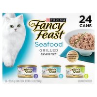 Purina Fancy Feast Grilled Collection Seafood Gourmet Cat Food, 3 oz, 24 count