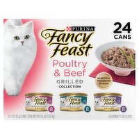 Purina Fancy Feast Grilled Collection Poultry & Beef Gourmet Cat Food, 3 oz, 24 count