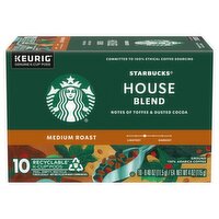 Starbucks House Blend Medium Roast Ground Coffee K-Cup Pods, 0.40 oz, 10 count