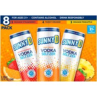 Sunny D Vodka Seltzer, 8 count 12 fl oz