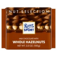 Ritter Sport Nut Selection Milk Chocolate with Whole Hazelnuts, 3.5 oz