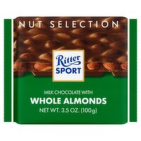 Ritter Sport Nut Selection Milk Chocolate with Whole Almonds, 3.5 oz