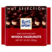 Ritter Sport Dark Chocolate with Whole Hazelnuts, 3.5 oz