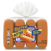 Ball Park Butter Flavored Hot Dog Buns, 8 count, 15 oz
