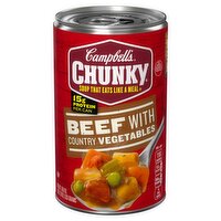 Campbell's Chunky Beef with Country Vegetables Soup, 18.8 oz, 18.8 Ounce