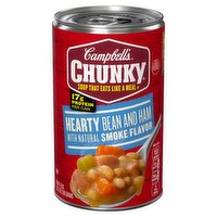 Campbell's Chunky Hearty Bean and Ham with Natural Smoke Flavor Soup, 19 oz, 19 Ounce