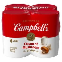 Campbell's Condensed Cream of Mushroom Soup, 10.5 oz, 4 count, 42 Ounce