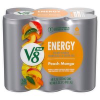 V8 Plus Energy Peach Mango Energy Beverage, 8 fl oz, 6 count