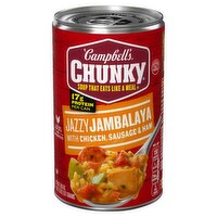 Campbell's Chunky Jazzy Jambalaya with Chicken, Sausage & Ham Soup, 18.6 oz, 18.6 Ounce