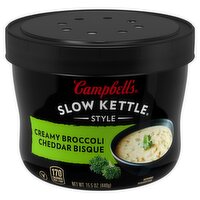 Campbell's Slow Kettle Style Creamy Broccoli Cheddar Bisque, 15.5 oz, 15.5 Ounce