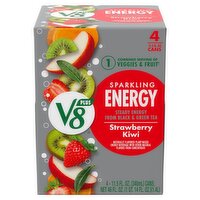 V8 Plus Sparkling Strawberry Kiwi Energy Drink, 11.5 fl oz, 4 count, 11.5 Ounce