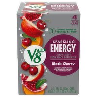 V8 Plus Black Cherry Sparkling Energy Drink, 11.5 fl oz, 4 count