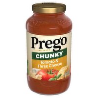 Prego Chunky Tomato & Three Cheese Italian Sauce, 23.75 oz, 23.75 Ounce