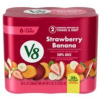 V8 Strawberry Banana 100% Juice, 8 fl oz, 6 count, 48 Fluid ounce